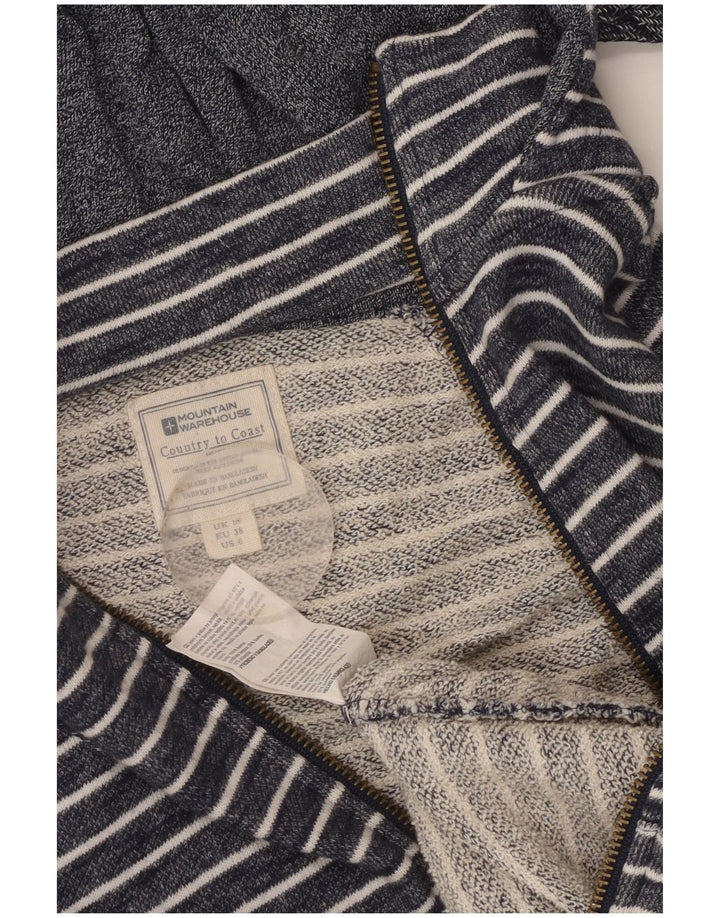 Felpa con cappuccio e zip da donna Mountain Warehouse UK 10 Small Blu Navy a righe