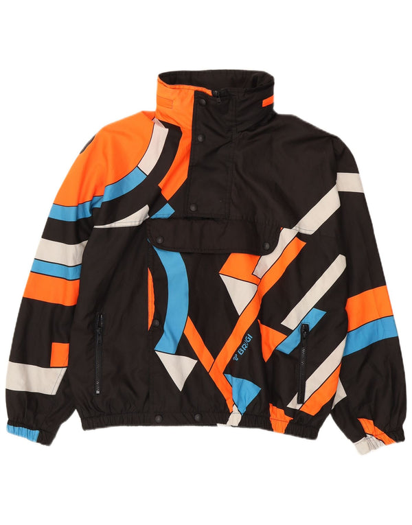 Giacca anorak da uomo con vestibilità ampia e cappuccio Brugi UK 38 Medium Nero geometrico