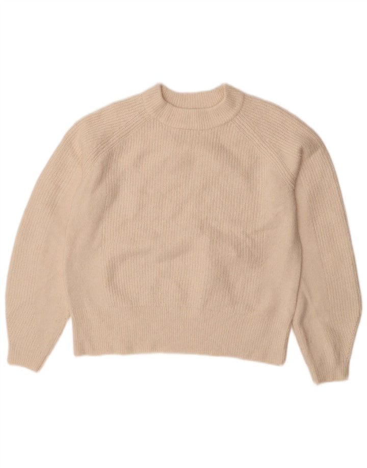 Maglione maglione girocollo da donna Marks & Spencer UK 10 piccolo bianco sporco