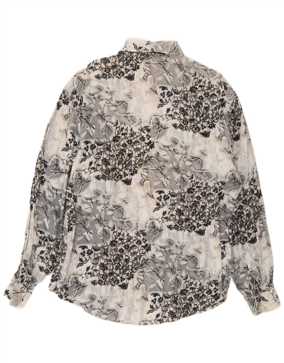 CRIVER Camicia Uomo Viscosa Floreale Grigio Medio