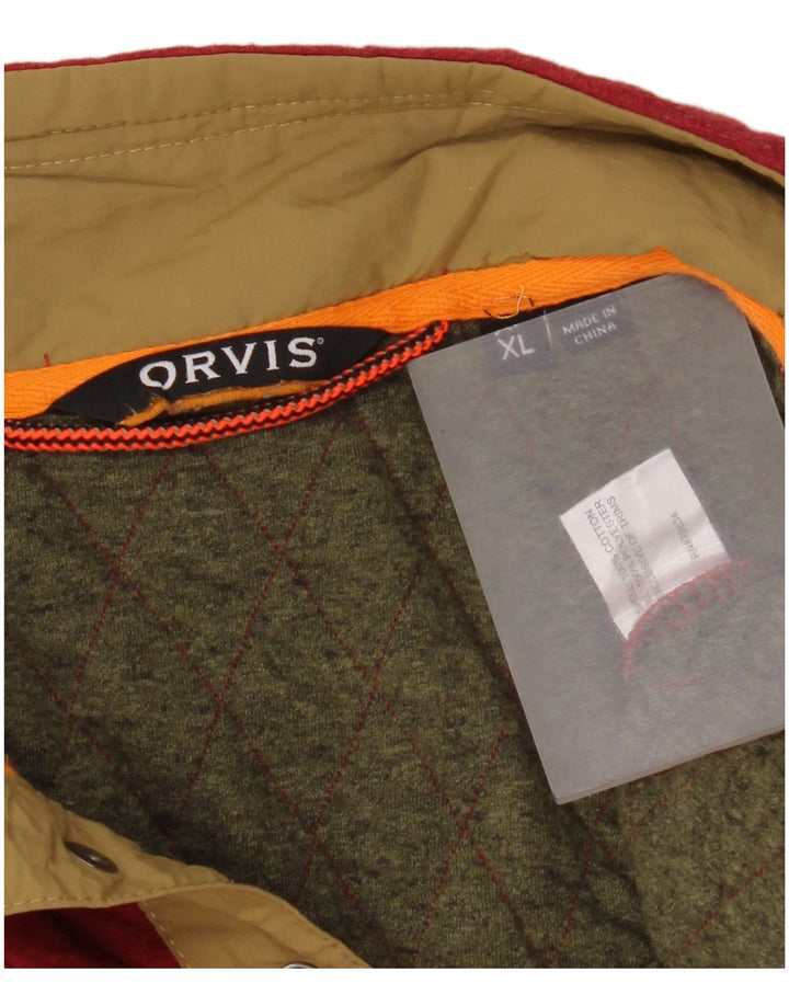Felpa da uomo Orvis con collo abbottonato, XL, cotone rosso