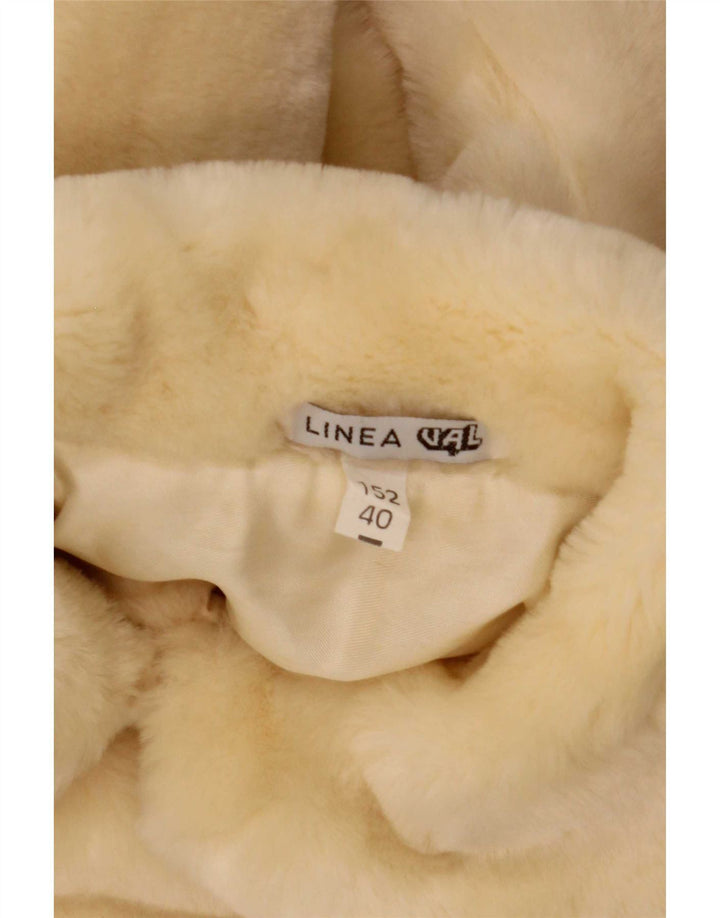 Soprabito oversize da donna vintage in pelliccia sintetica EU 40 modacrilico beige medio