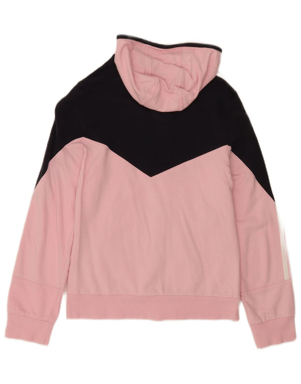 Maglione con cappuccio e zip da donna Adidas UK 12 Cotone color block rosa medio