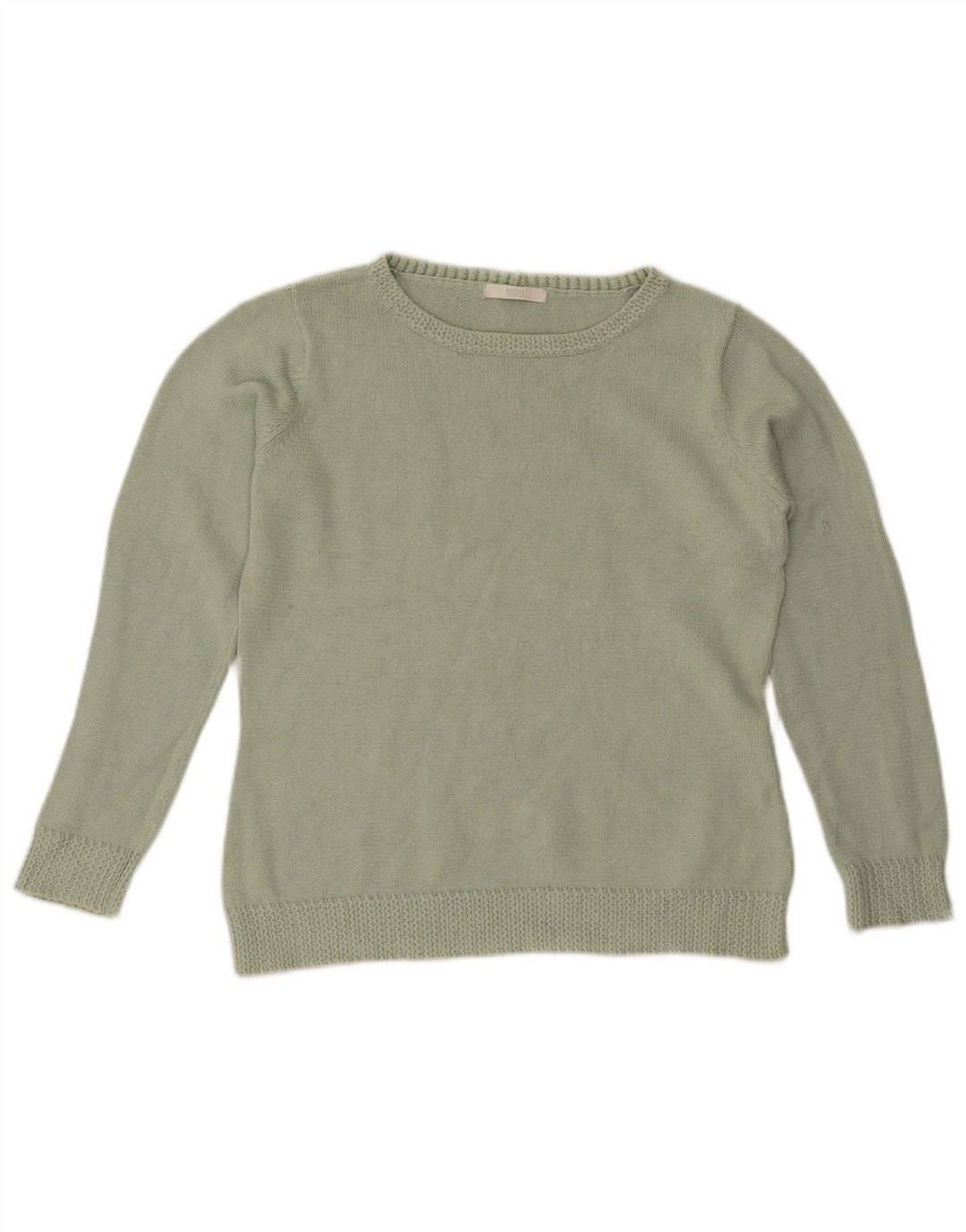 Maglione maglione con scollo a barca da donna Marks & Spencer UK 12 Cotone verde medio