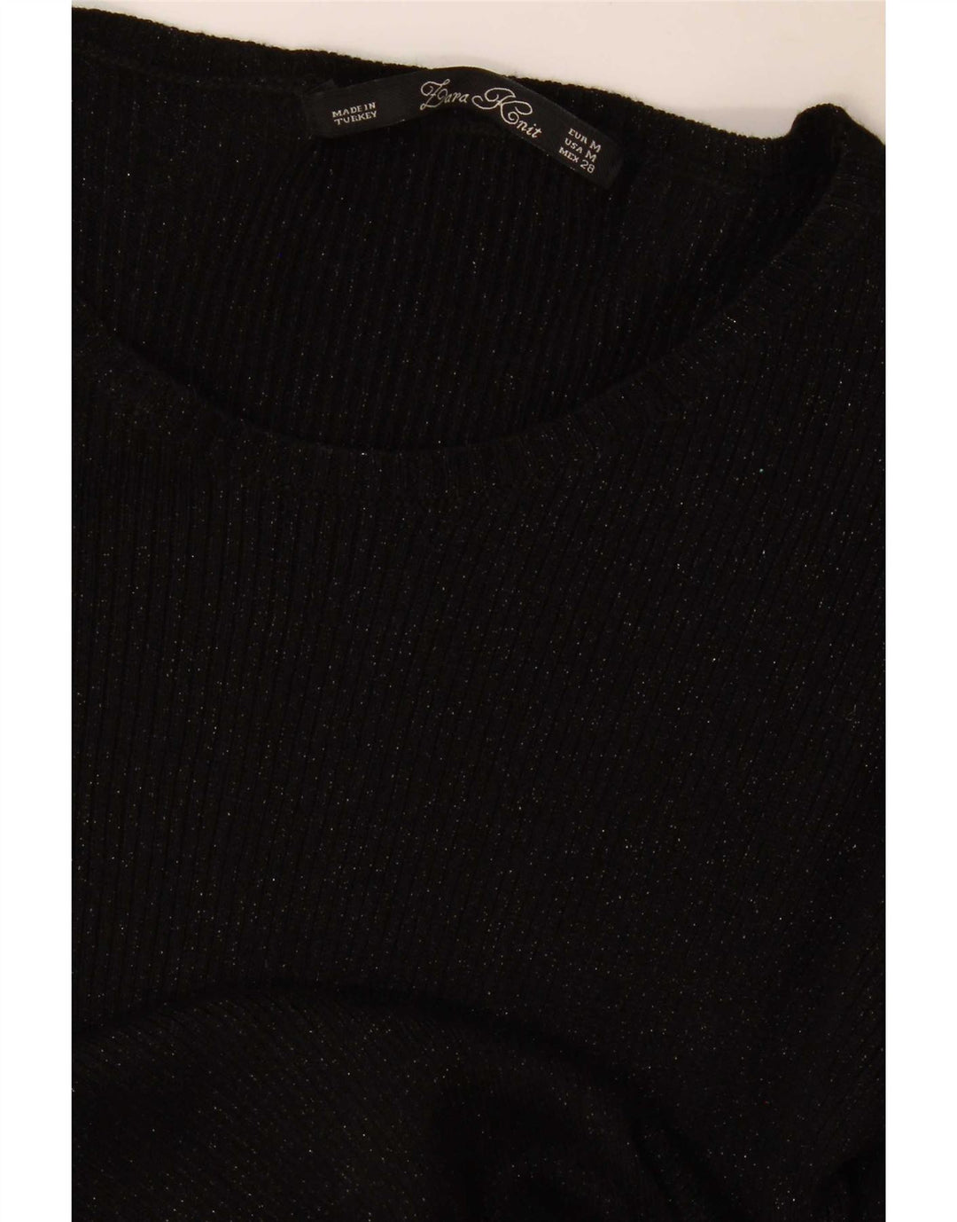 Top Zara da donna a maniche lunghe UK 12 medio nero screziato
