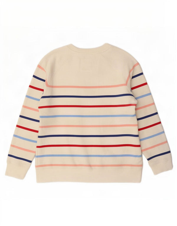 Crew Clothing Felpa da donna Maglione UK 14 Grande cotone a righe bianche