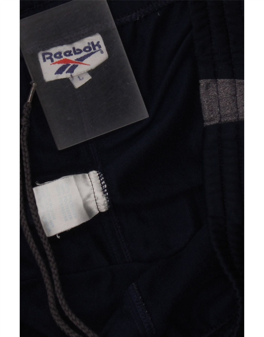 Pantaloni da tuta da uomo Reebok Large in poliestere color block blu navy
