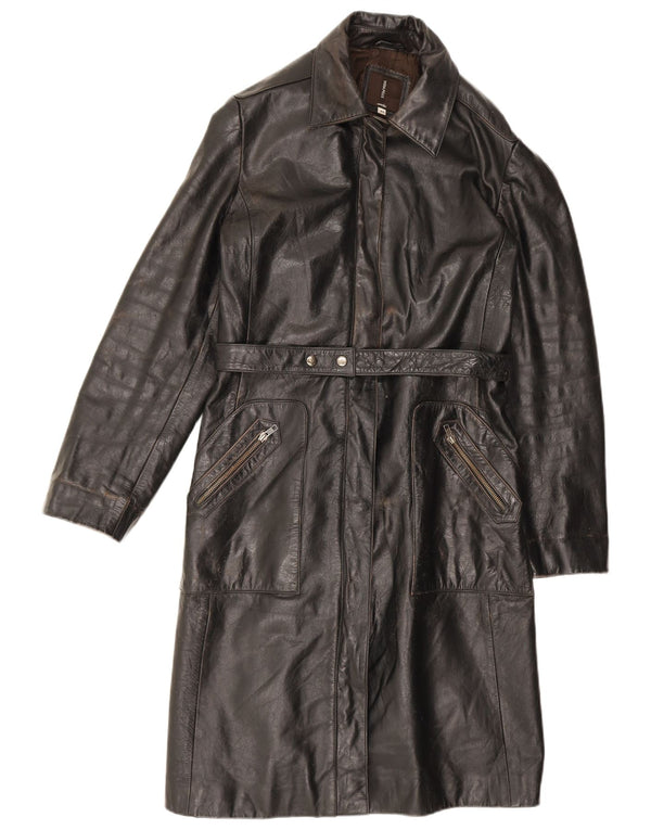 Cappotto In Pelle Donna Conbipel IT 48 XL Pelle Nera