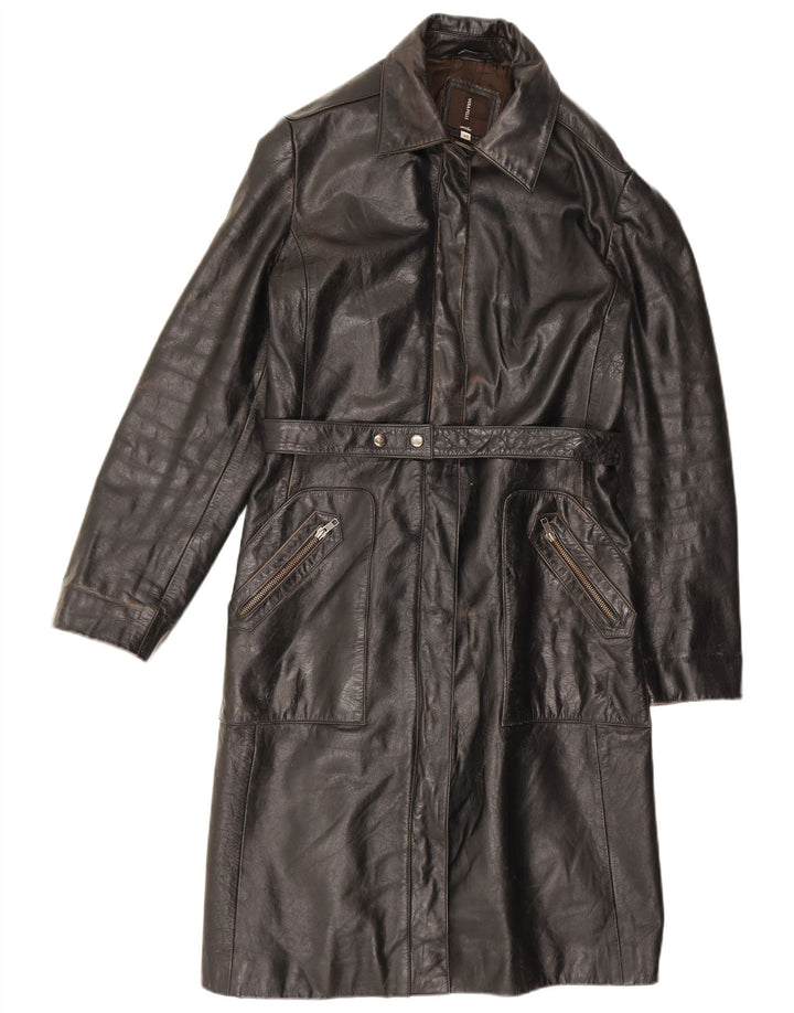 Cappotto In Pelle Donna Conbipel IT 48 XL Pelle Nera