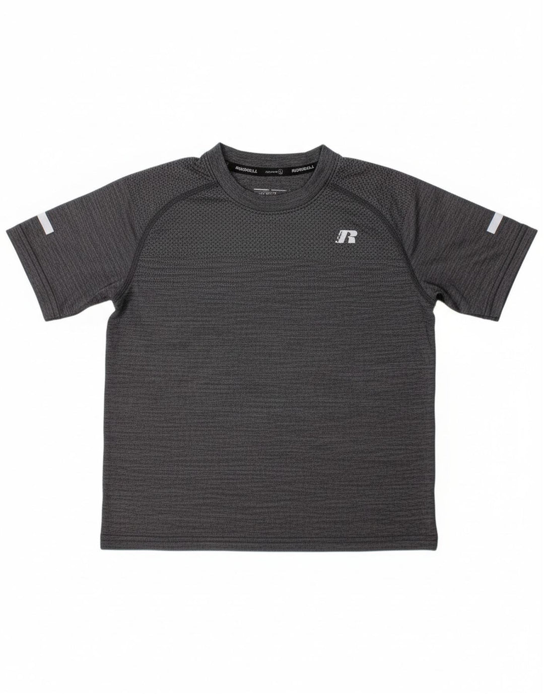 RUSSELL ATHLETIC Boys Dri-Power T-Shirt Top 7-8 Years Medium Grey Flecked