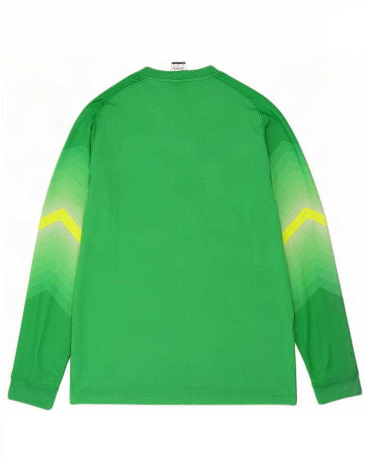 Maglia Nike Dri Fit da uomo a maniche lunghe in poliestere color block verde medio