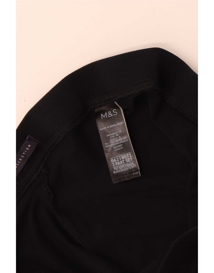 Leggings corti da donna Marks & Spencer UK 12 cotone nero medio