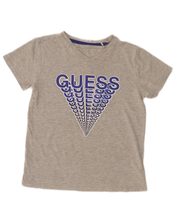 T-shirt grafica per bambina Guess 9-10 anni in cotone grigio