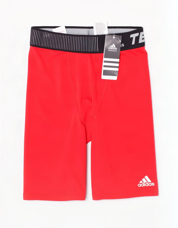 Pantaloncini sportivi Adidas Climalite Graphic da ragazzo 11-12 anni Rosso Colourblock