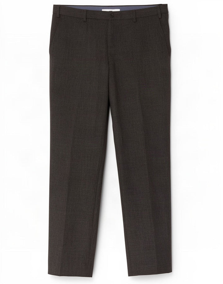 Pantaloni da abito regolari dritti da uomo Marks & Spencer W38 L31 poliestere grigio