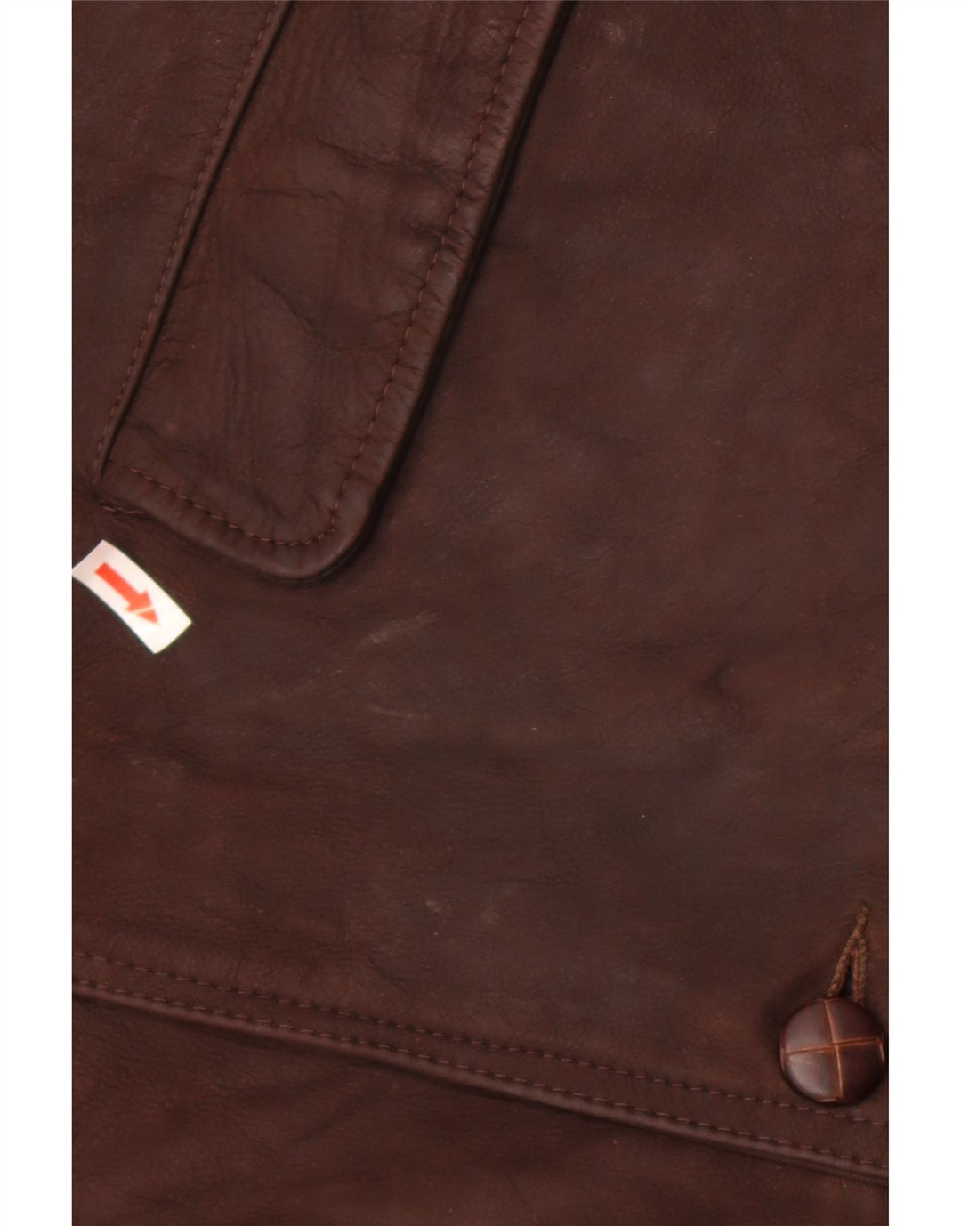 Giacca in pelle vintage da uomo IT 48 in pelle marrone medio