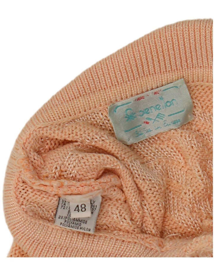 Maglione da donna a collo alto con motivo astratto Benetton IT 48 XL Rosa