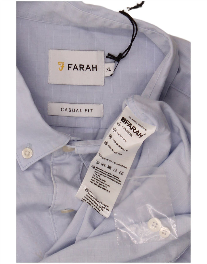 Camicia casual da uomo Farah XL in cotone a quadri blu
