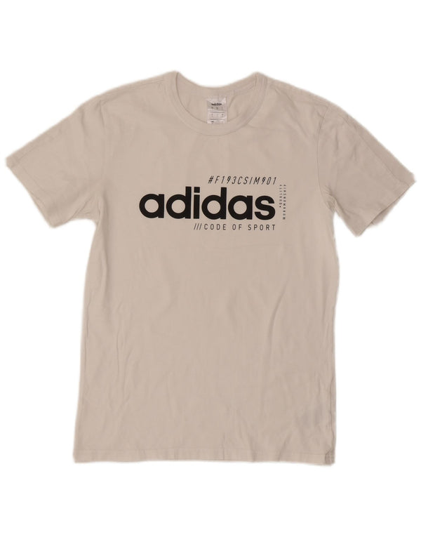 T-shirt grafica da uomo Adidas Top piccola in cotone bianco