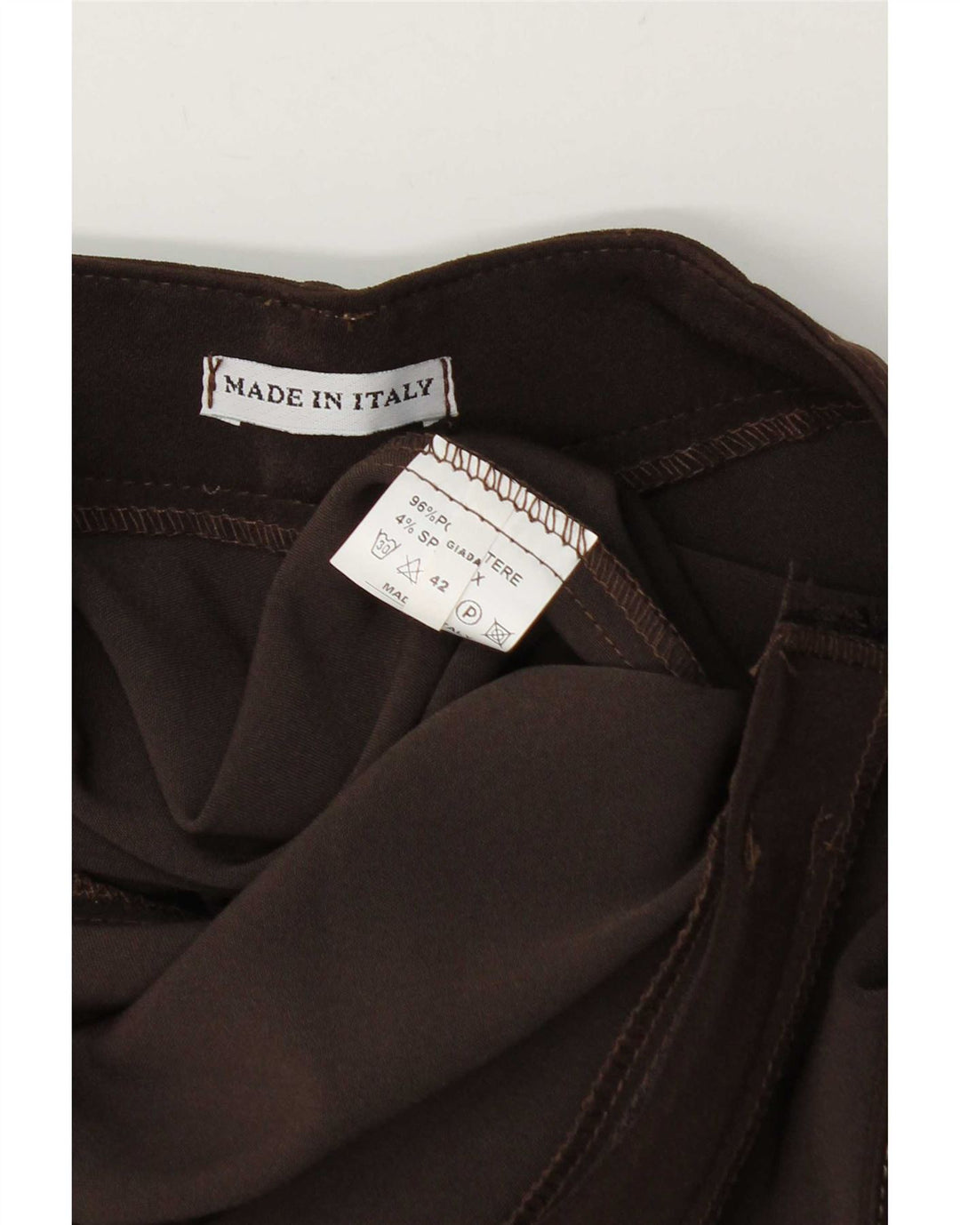 Set gonna vintage da donna in 2 pezzi IT 42 medio W28 poliestere marrone