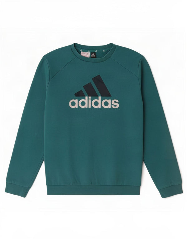 Felpa grafica Adidas da ragazzo 11-12 anni in cotone verde