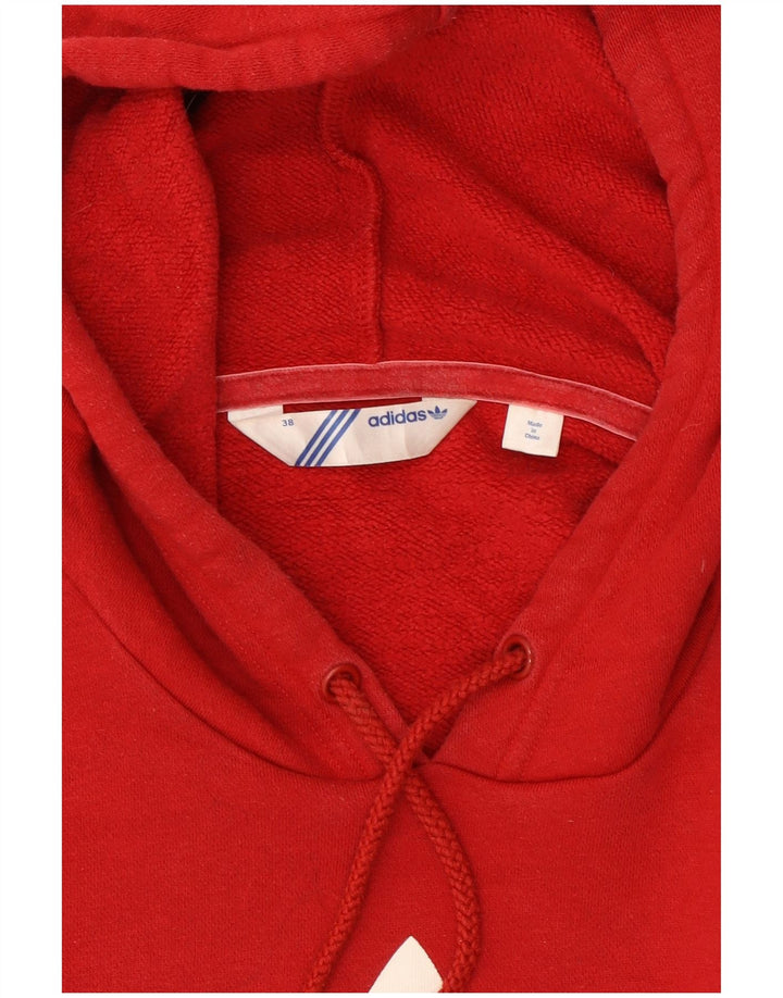 ADIDAS Womens Graphic Hoodie Jumper EU 38 Medium Red