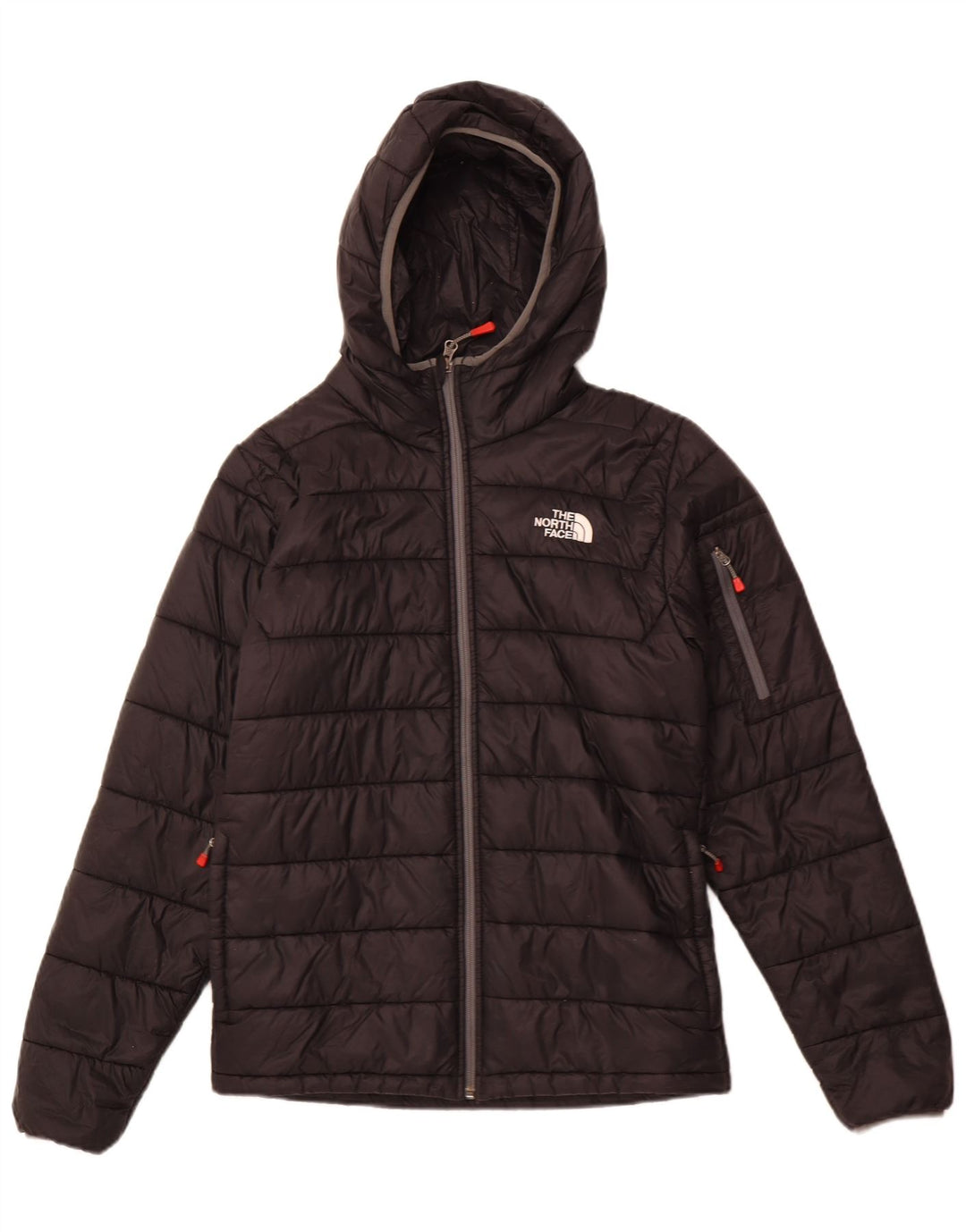 THE NORTH FACE Giacca imbottita con cappuccio da uomo UK 36 piccola in nylon nero