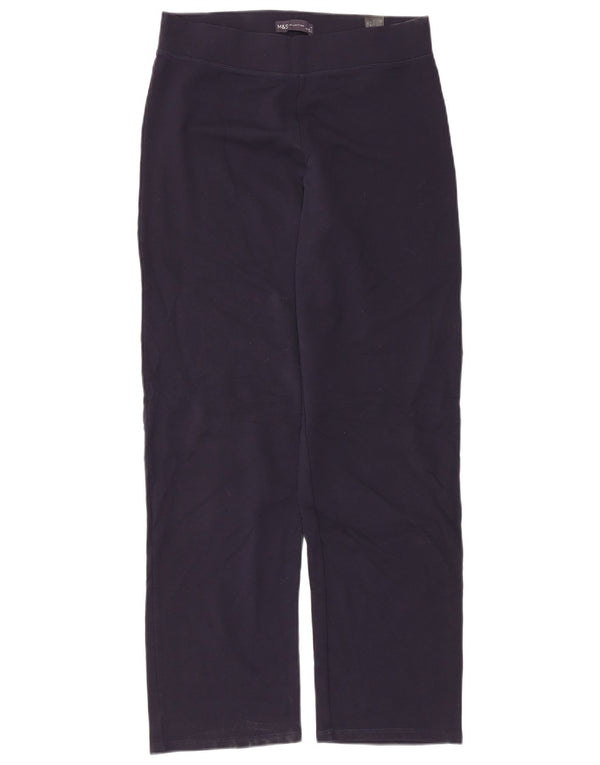 Pantaloni da tuta da donna Marks & Spencer UK 10 piccoli in cotone blu navy
