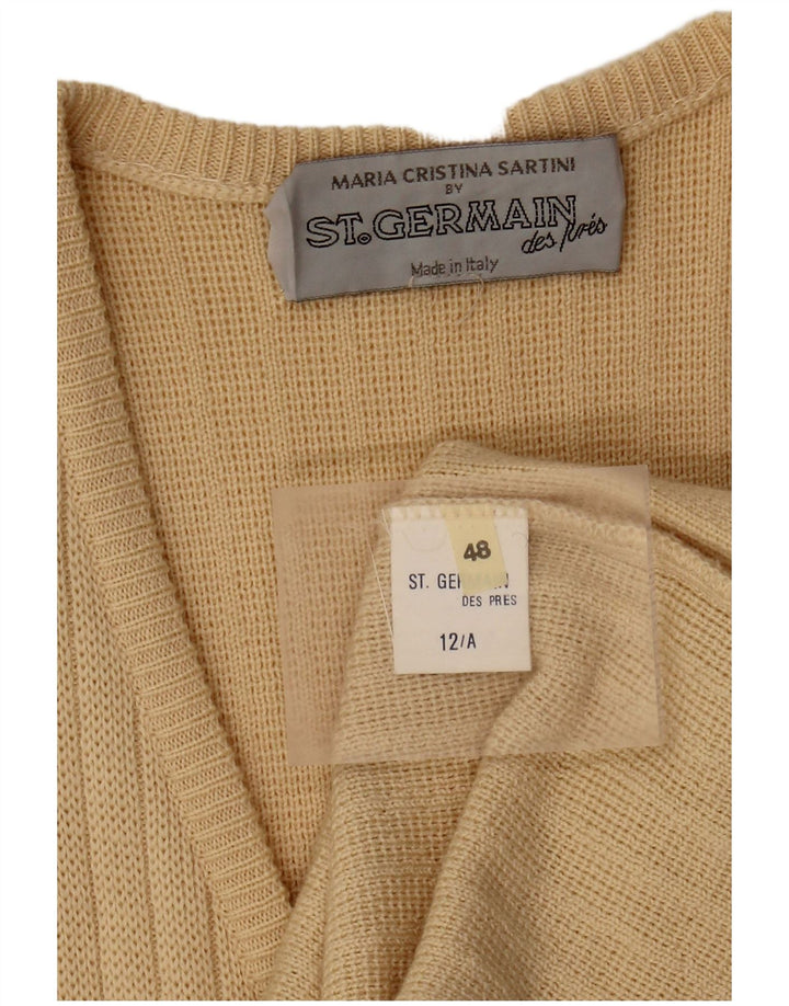 Maglione cardigan lungo con grafica da donna St. Germain IT 48 XL Lana beige