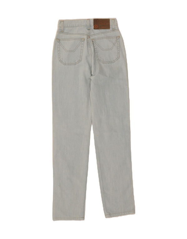 JECKERSON Womens Straight Jeans W24 L31 Blue Colourblock Cotton