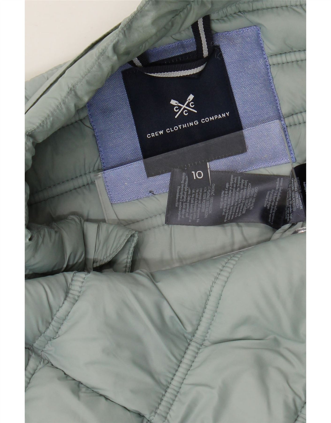 ABBIGLIAMENTO CREW Gilet imbottito da donna UK 10 piccolo nylon verde