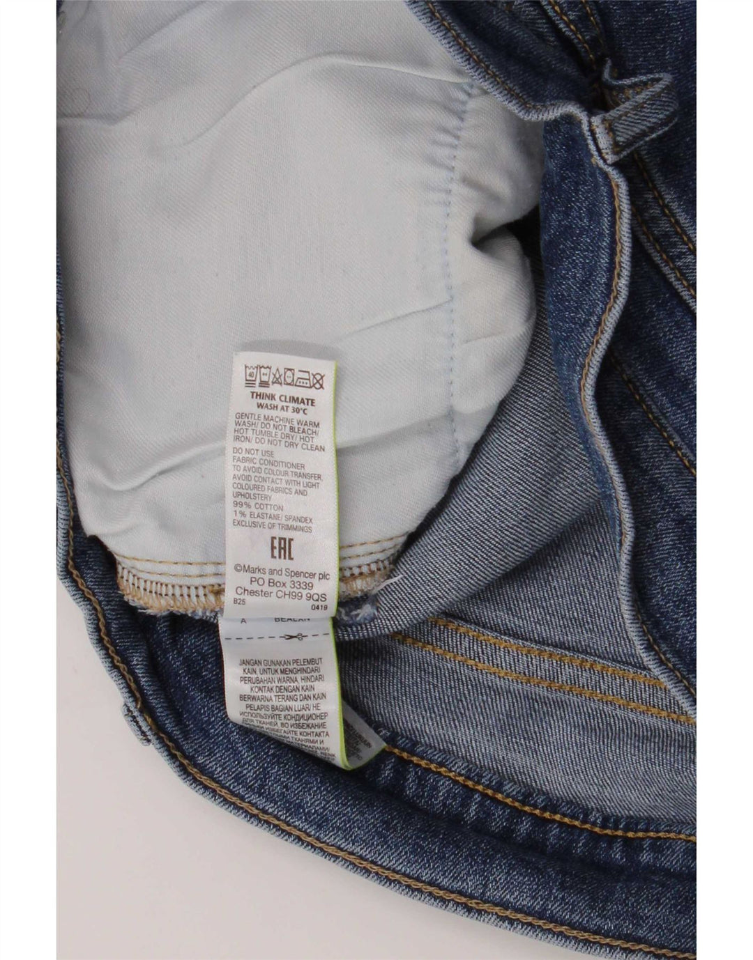 Pantaloncini di jeans da uomo Marks & Spencer medi W32 cotone blu