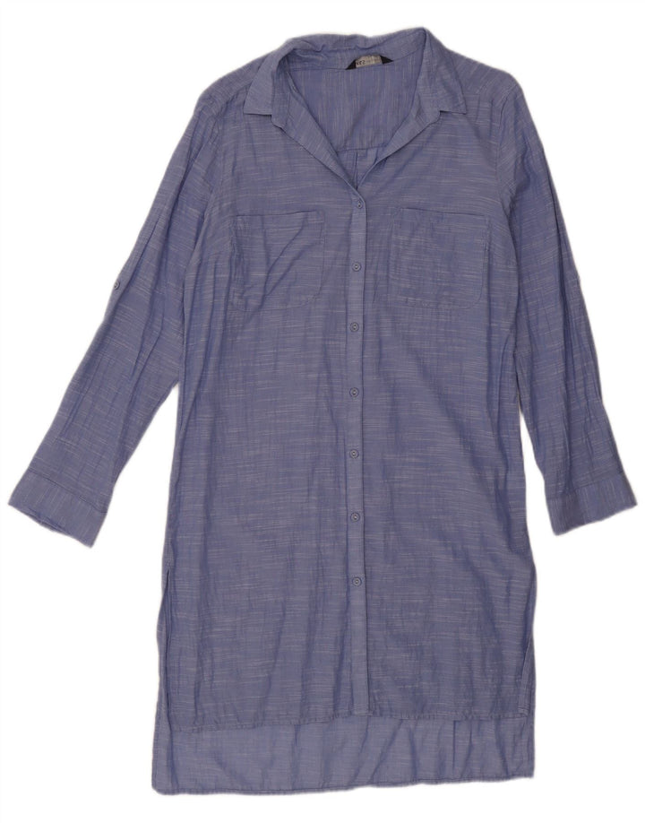 MARKS & SPENCER Womens Long Sleeve Oversized Shirt Dress UK 10 Small Blue