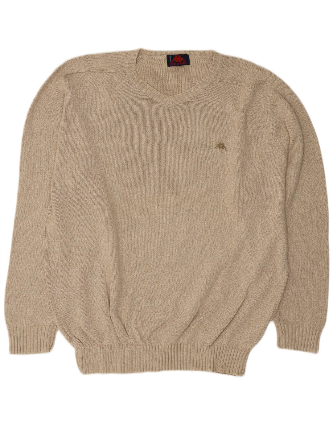 Maglione Kappa da uomo con scollo a V 3XL Beige screziato