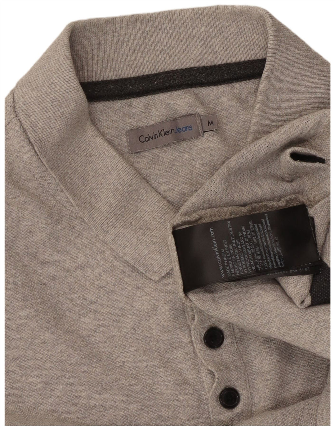CALVIN KLEIN JEANS Polo grafica da uomo in cotone grigio medio