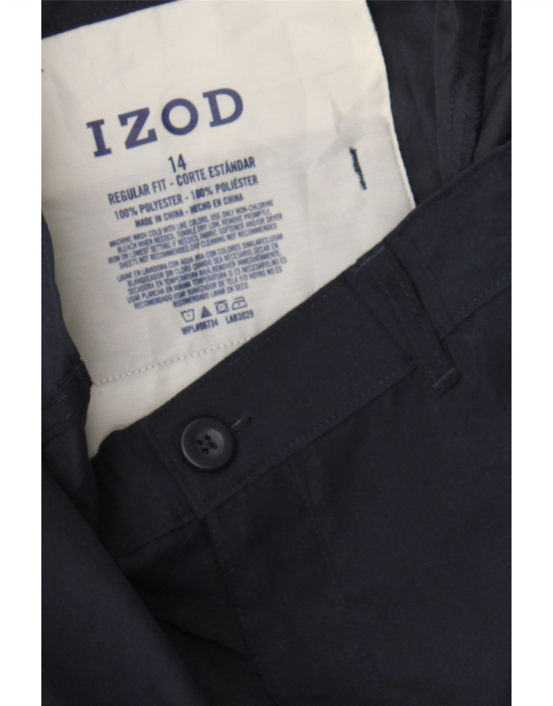 IZOD Boys Regular Fit Chino Shorts 13-14 Years W28  Navy Blue Polyester Vintage Izod and Second-Hand Izod from Messina Hembry 