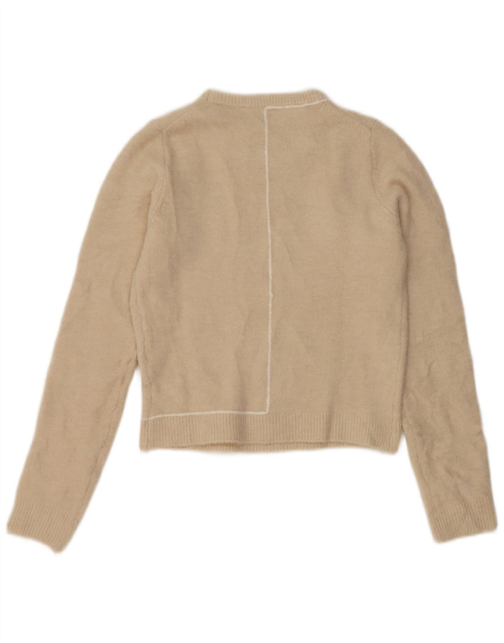 Maglione maglione girocollo da donna Zara UK 10 piccolo beige