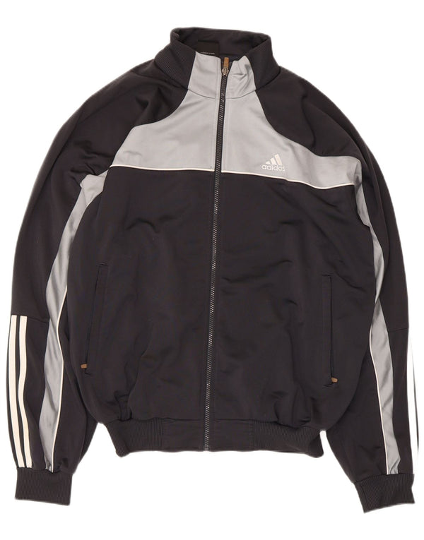 Giacca da tuta grafica da uomo Adidas UK 40/42 Medium Black Colourblock