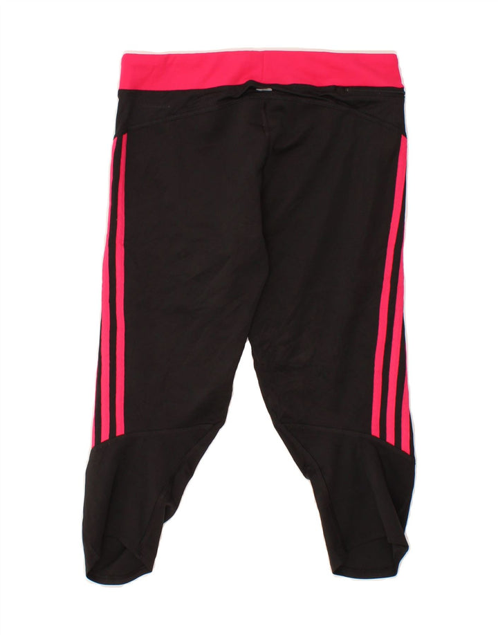 ADIDAS Womens Climalite Capri Leggings UK 14 Medium  Black Colourblock Vintage Adidas and Second-Hand Adidas from Messina Hembry 