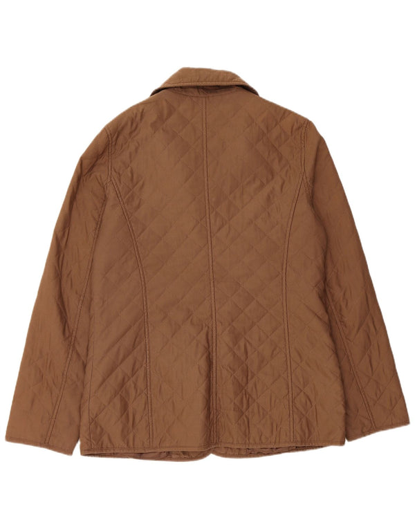Giacca trapuntata da donna Michael Kors UK 14 Poliestere marrone medio