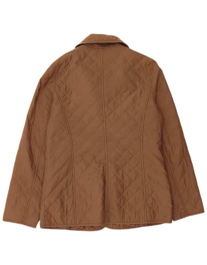 Giacca trapuntata da donna Michael Kors UK 14 Poliestere marrone medio