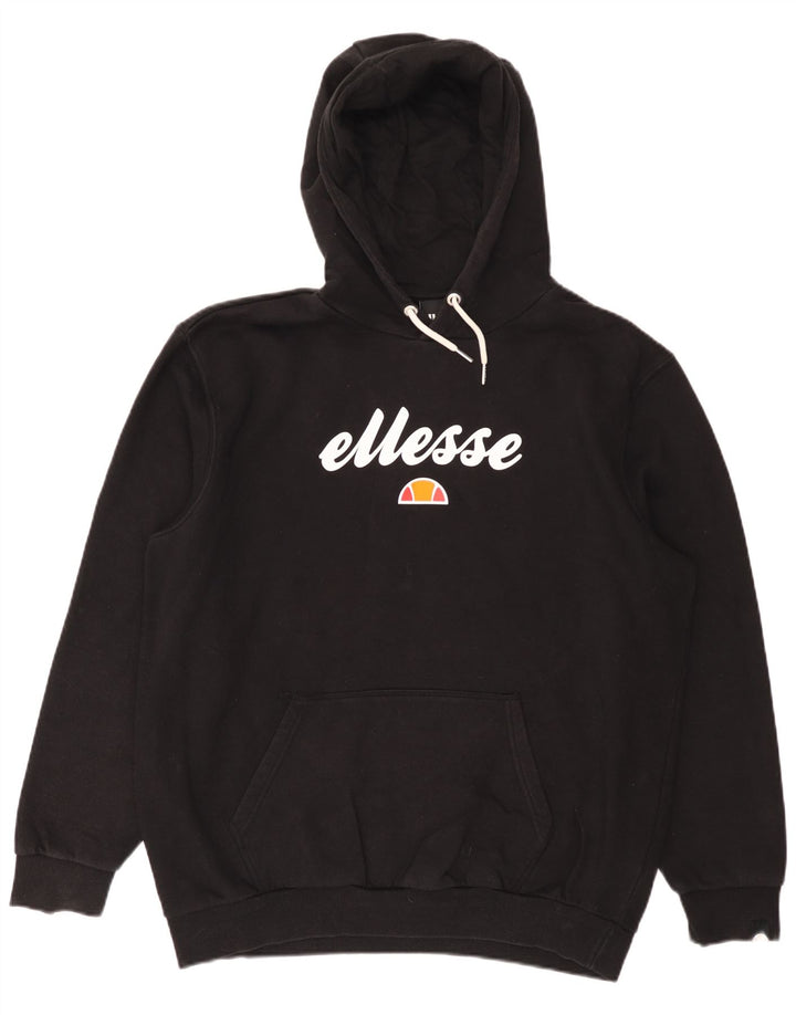 Felpa con cappuccio grafica da uomo Ellesse, grande, cotone nero