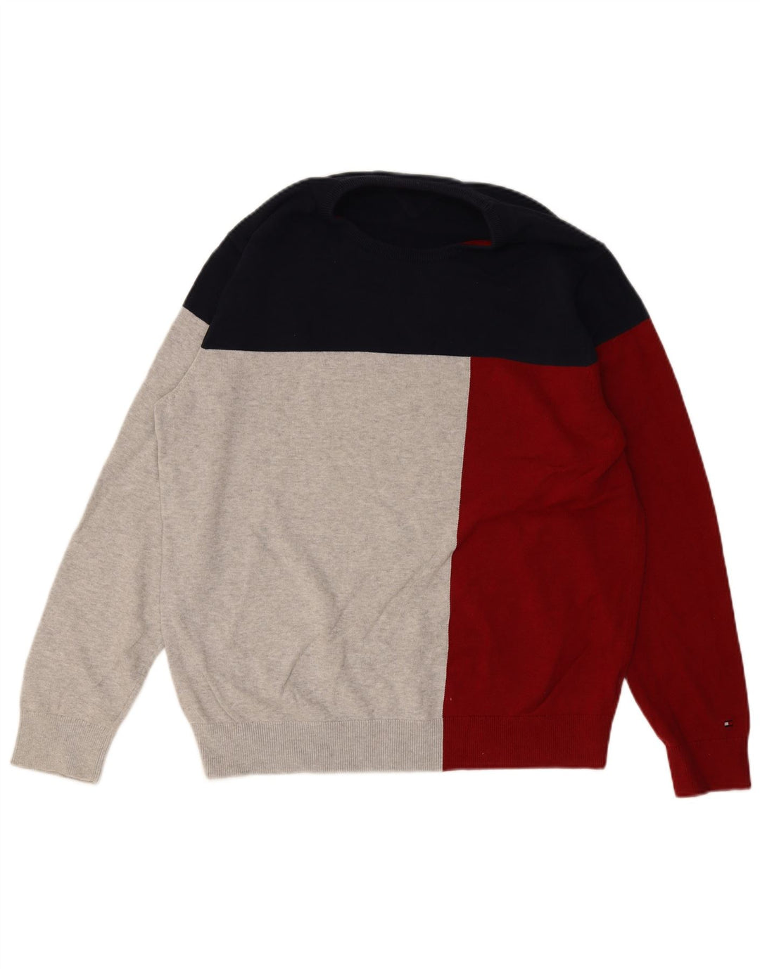 TOMMY HILFIGER Maglione maglione girocollo da uomo XL multicolore color block