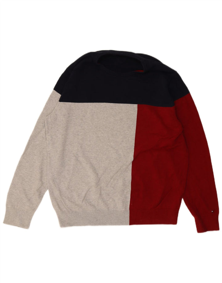 TOMMY HILFIGER Maglione maglione girocollo da uomo XL multicolore color block
