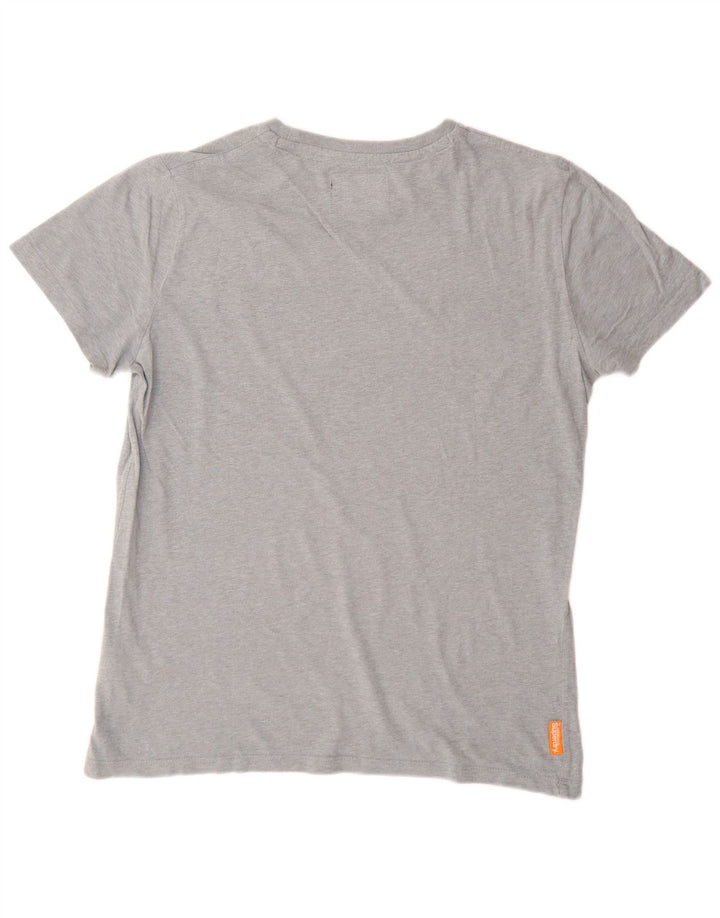 T-shirt da uomo Superdry Top grande in cotone grigio