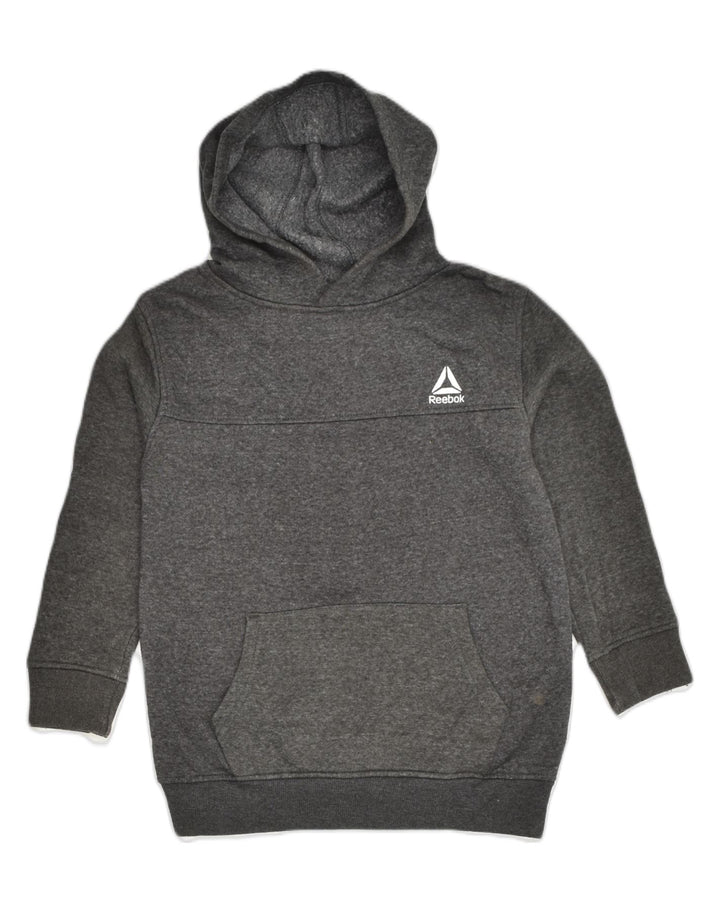 REEBOK Boys Hoodie Jumper 7-8 Years Small Grey Cotton | Vintage Reebok | Thrift | Second-Hand Reebok | Used Clothing | Messina Hembry 
