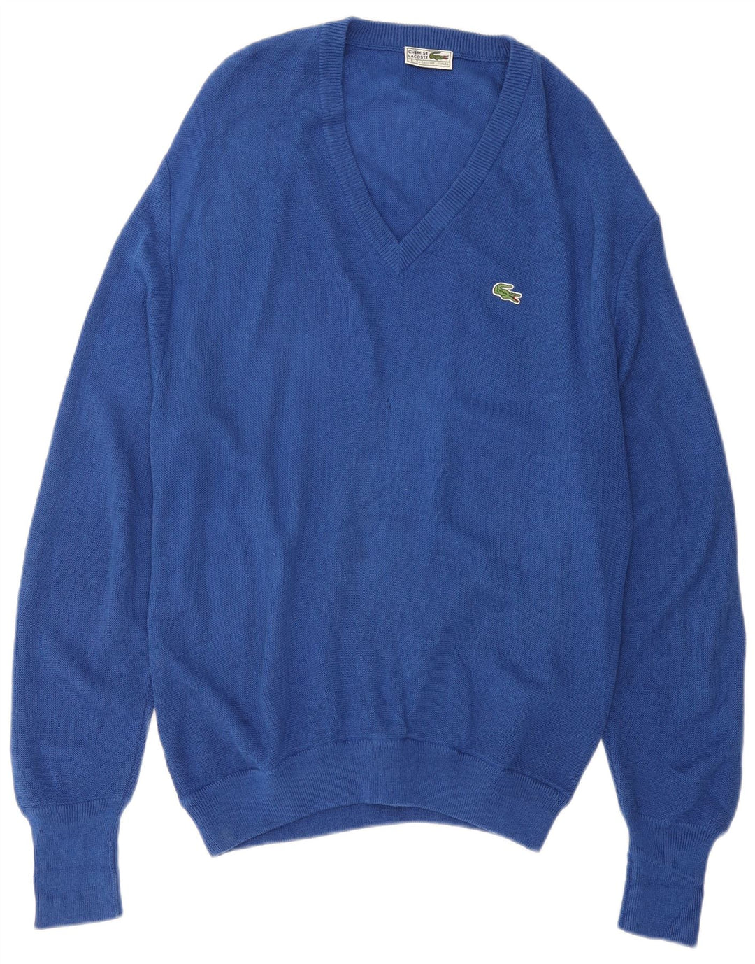 Maglione da uomo con scollo a V Lacoste blu medio in acrilico