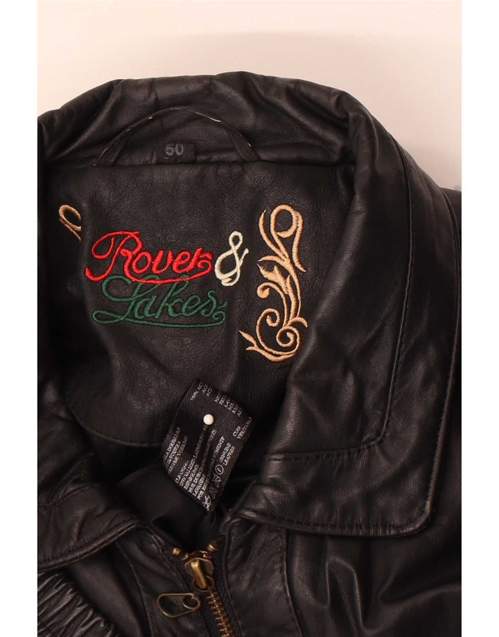Gilet in pelle da uomo Rover & Lake IT 50 Large Nero