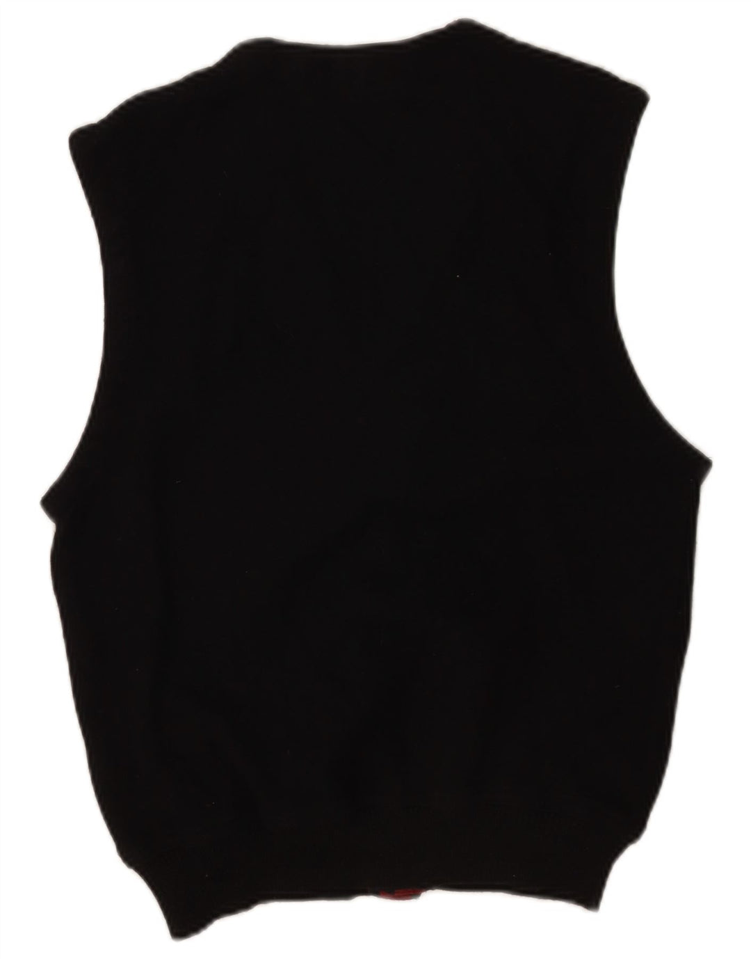 POP 84 Maglione cardigan senza maniche da uomo piccolo in lana nera