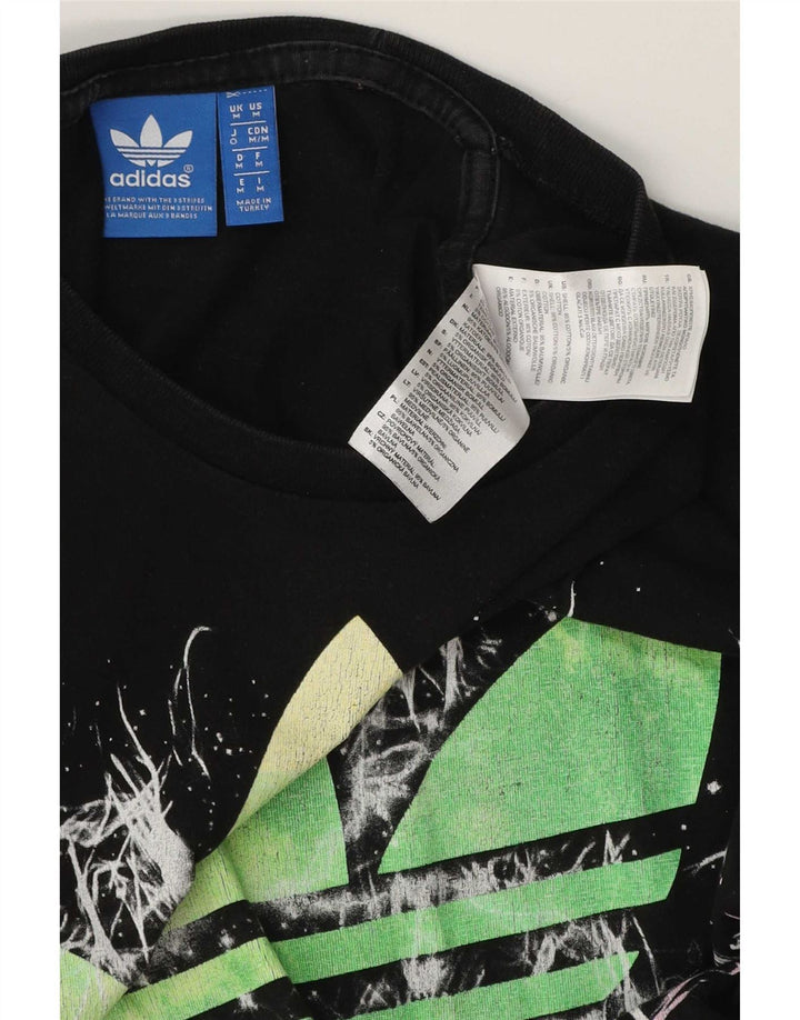 T-shirt grafica da uomo Adidas Top in cotone nero medio